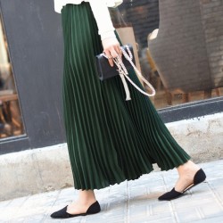 Casual Chiffon Flared High Waist Long Skirts