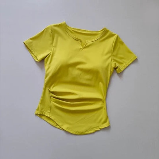 V-neck Yoga Suit Short Sleeve Women's Gym Fitness Top V-neck Yoga Suit Short Sleeve Women's Gym Fitness Top