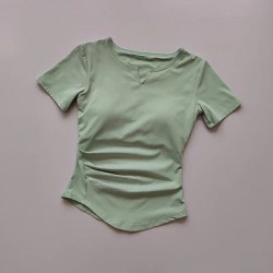 V-neck Yoga Suit Short Sleeve Women's Gym Fitness Top