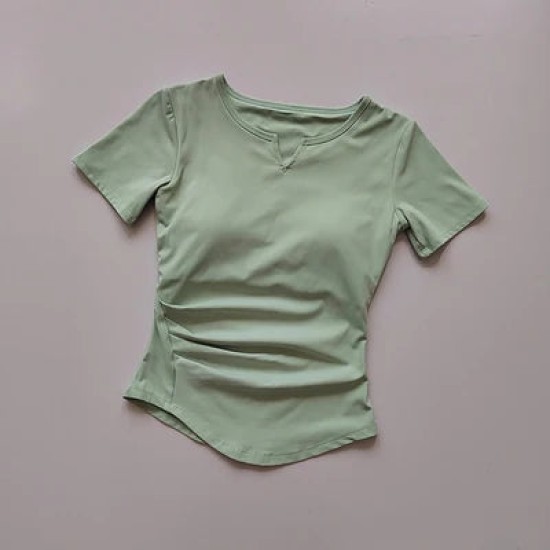 V-neck Yoga Suit Short Sleeve Women's Gym Fitness Top V-neck Yoga Suit Short Sleeve Women's Gym Fitness Top
