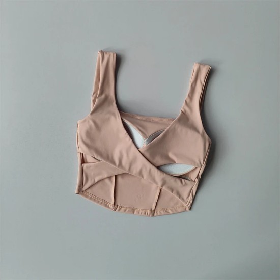 One-piece Cup Cross Back Sports Bra Tank Top One-piece Cup Cross Back Sports Bra Tank Top