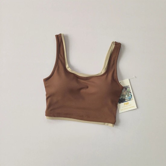 Contrast U-Shaped Sports Bra Yoga Tank Top Contrast U-Shaped Sports Bra Yoga Tank Top