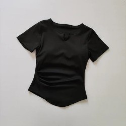 V-neck Yoga Suit Short Sleeve Women's Gym Fitness Top