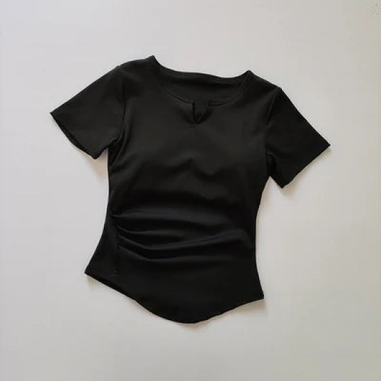 V-neck Yoga Suit Short Sleeve Women's Gym Fitness Top V-neck Yoga Suit Short Sleeve Women's Gym Fitness Top