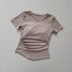 V-neck Yoga Suit Short Sleeve Women's Gym Fitness Top V-neck Yoga Suit Short Sleeve Women's Gym Fitness Top