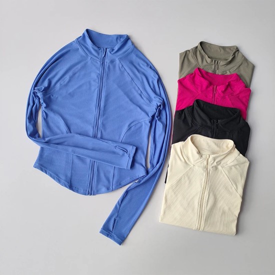Slim Fit Sports Coat Shirts Jacket Elastic Yoga Fitness Women's Outdoor Slim Fit Sports Coat Shirts Jacket Elastic Yoga Fitness Women's Outdoor