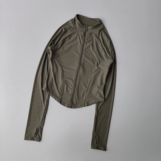 Slim Fit Sports Coat Shirts Jacket Elastic Yoga Fitness Women's Outdoor Slim Fit Sports Coat Shirts Jacket Elastic Yoga Fitness Women's Outdoor