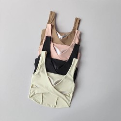 One-piece Cup Cross Back Sports Bra Tank Top