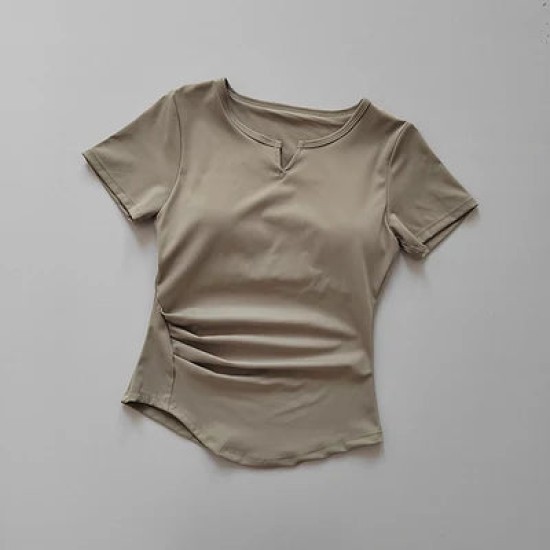 V-neck Yoga Suit Short Sleeve Women's Gym Fitness Top V-neck Yoga Suit Short Sleeve Women's Gym Fitness Top