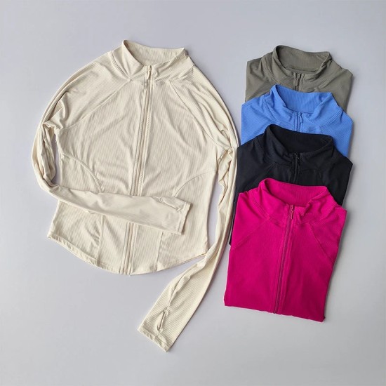 Slim Fit Sports Coat Shirts Jacket Elastic Yoga Fitness Women's Outdoor Slim Fit Sports Coat Shirts Jacket Elastic Yoga Fitness Women's Outdoor