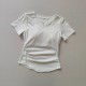V-neck Yoga Suit Short Sleeve Women's Gym Fitness Top V-neck Yoga Suit Short Sleeve Women's Gym Fitness Top