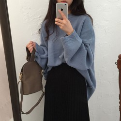Chic Pullover Sweater Women Loose Lazy Oversize Knitted Tops Streetwear