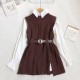 Vest Sweater Women White Shirts Knitted Vest Two-piece Set Vest Sweater Women White Shirts Knitted Vest Two-piece Set