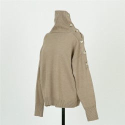 Sweater Strapless Button Korean Fashion Pullover Tops