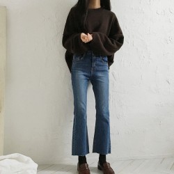 Chic Pullover Sweater Women Loose Lazy Oversize Knitted Tops Streetwear
