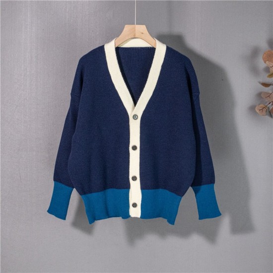 Vintage Cardigan V Neck Single-breasted Korean Chic Knitted Sweater Vintage Cardigan V Neck Single-breasted Korean Chic Knitted Sweater