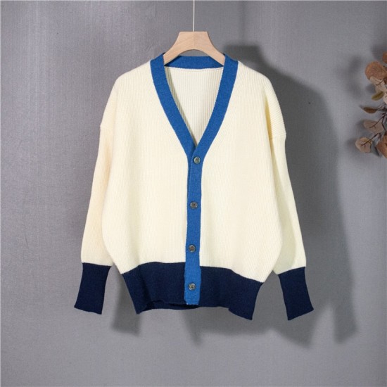 Vintage Cardigan V Neck Single-breasted Korean Chic Knitted Sweater Vintage Cardigan V Neck Single-breasted Korean Chic Knitted Sweater