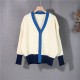 Vintage Cardigan V Neck Single-breasted Korean Chic Knitted Sweater Vintage Cardigan V Neck Single-breasted Korean Chic Knitted Sweater