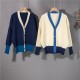 Vintage Cardigan V Neck Single-breasted Korean Chic Knitted Sweater Vintage Cardigan V Neck Single-breasted Korean Chic Knitted Sweater