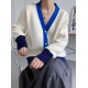 Vintage Cardigan V Neck Single-breasted Korean Chic Knitted Sweater Vintage Cardigan V Neck Single-breasted Korean Chic Knitted Sweater