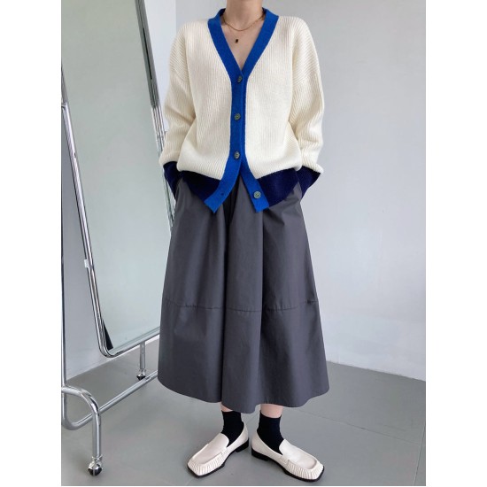 Vintage Cardigan V Neck Single-breasted Korean Chic Knitted Sweater Vintage Cardigan V Neck Single-breasted Korean Chic Knitted Sweater