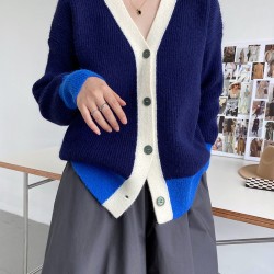Vintage Cardigan V Neck Single-breasted Korean Chic Knitted Sweater