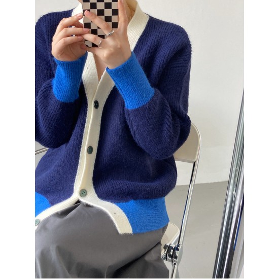 Vintage Cardigan V Neck Single-breasted Korean Chic Knitted Sweater Vintage Cardigan V Neck Single-breasted Korean Chic Knitted Sweater