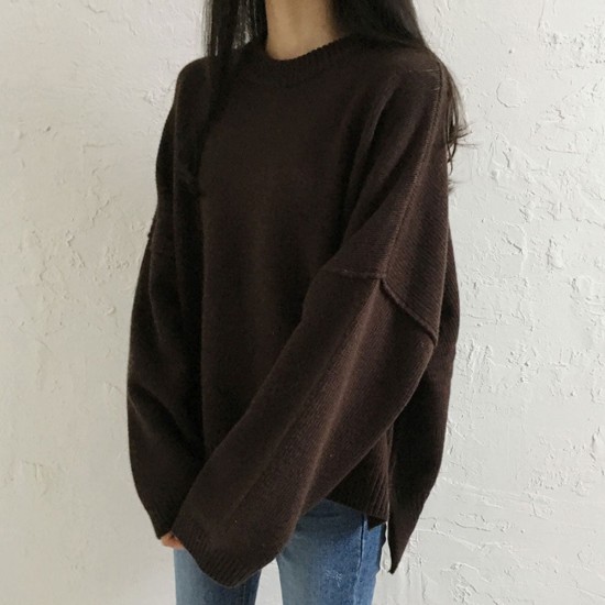 Chic Pullover Sweater Women Loose Lazy Oversize Knitted Tops Streetwear Chic Pullover Sweater Women Loose Lazy Oversize Knitted Tops Streetwear