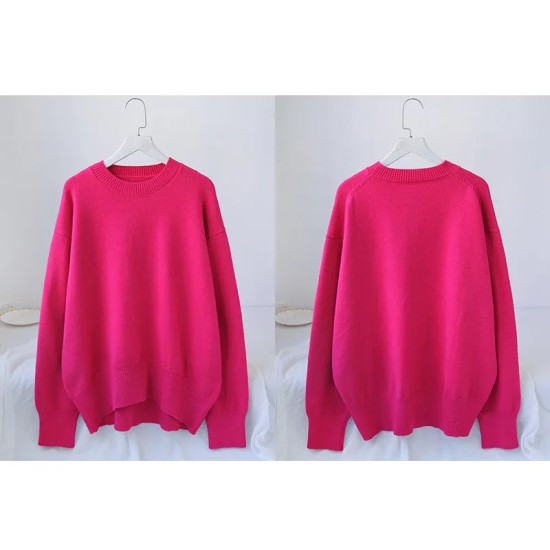 Oversized Sweaters Casual Autumn Warm Knit Women Jumper