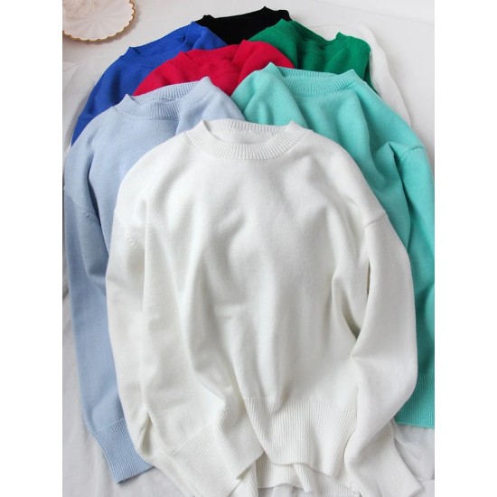 Oversized Sweaters Casual Autumn Warm Knit Women Jumper