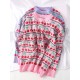 Women's Sweater Graphic Pullover O Neck Oversized Knit Tops Vintage Women's Sweater Graphic Pullover O Neck Oversized Knit Tops Vintage