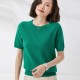 Short-sleeved O-neck Pullover T-shirt Knitted Base Sweater Short-sleeved O-neck Pullover T-shirt Knitted Base Sweater