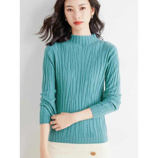 Women Sweater Turtleneck Long Sleeve Pullover Casual Vintage Basic Women Sweater Turtleneck Long Sleeve Pullover Casual Vintage Basic