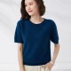 Short-sleeved O-neck Pullover T-shirt Knitted Base Sweater Short-sleeved O-neck Pullover T-shirt Knitted Base Sweater
