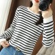 Sweater Curled O-neck Strip Pullover Casual Knit Clothing Fashion Sweater Curled O-neck Strip Pullover Casual Knit Clothing Fashion