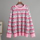 Women's Sweater Graphic Pullover O Neck Oversized Knit Tops Vintage Women's Sweater Graphic Pullover O Neck Oversized Knit Tops Vintage
