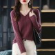Women Sweater Long Sleeve Top Knitted Pullover V-Neck Fashion Women Sweater Long Sleeve Top Knitted Pullover V-Neck Fashion