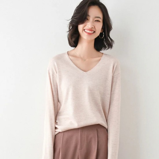 Women Sweater Long Sleeve Loose Jumpers N-neck Shirt Casua Women Sweater Long Sleeve Loose Jumpers N-neck Shirt Casua