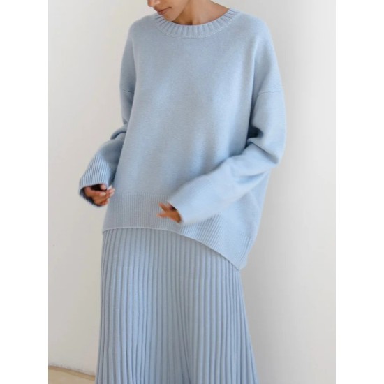 Oversized Sweaters Casual Autumn Warm Knit Women Jumper