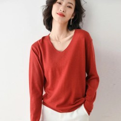 Women Sweater Long Sleeve Loose Jumpers N-neck Shirt Casua