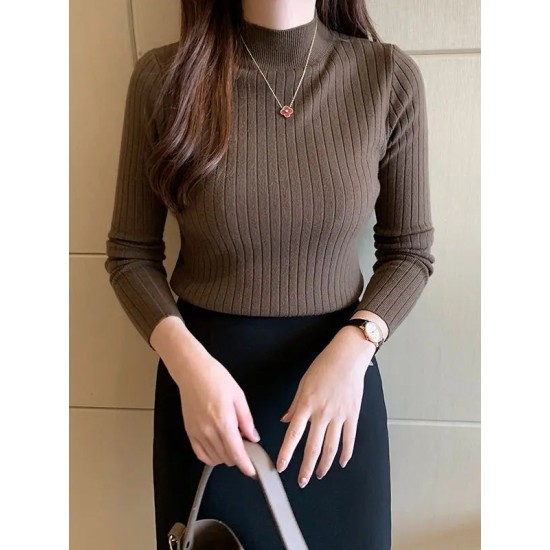 Sweater Slim Jumpers Knitted Solid Pullover Elegant Sweater Sweater Slim Jumpers Knitted Solid Pullover Elegant Sweater