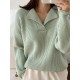 V-neck Sweater Long-sleeved Knitted Pullovers Ribbed Oversize V-neck Sweater Long-sleeved Knitted Pullovers Ribbed Oversize