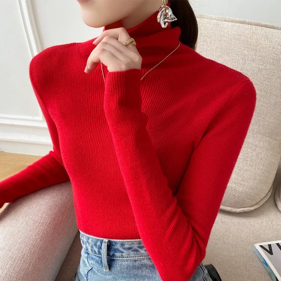 Women Sweater Turtleneck Warm Knitwear Casual Solid Fashion Women Sweater Turtleneck Warm Knitwear Casual Solid Fashion
