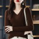 Women Sweater Long Sleeve Top Knitted Pullover V-Neck Fashion Women Sweater Long Sleeve Top Knitted Pullover V-Neck Fashion