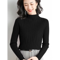 Women Sweater Turtleneck Long Sleeve Pullover Casual Vintage Basic