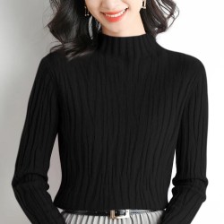 Women Sweater Turtleneck Long Sleeve Pullover Casual Vintage Basic