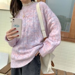 Fashion Twist Striped Sweater Women Retro Pullover Loose