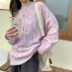 Fashion Twist Striped Sweater Women Retro Pullover Loose Fashion Twist Striped Sweater Women Retro Pullover Loose