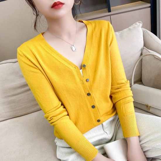 Cardigans Loose Solid Single Breasted V-neck Sweaters Fashion Cardigans Loose Solid Single Breasted V-neck Sweaters Fashion