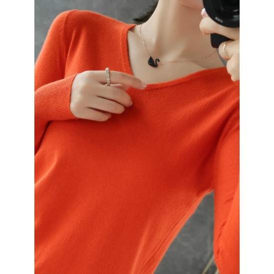V-neck Knitted Pullovers Loose Bottoming Shirt Fashion Jumper Sweater V-neck Knitted Pullovers Loose Bottoming Shirt Fashion Jumper Sweater